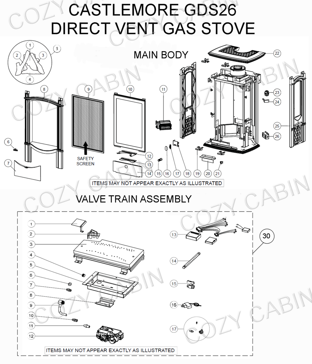 Castlemore Direct Vent Gas Stove (GDS26) #GDS26